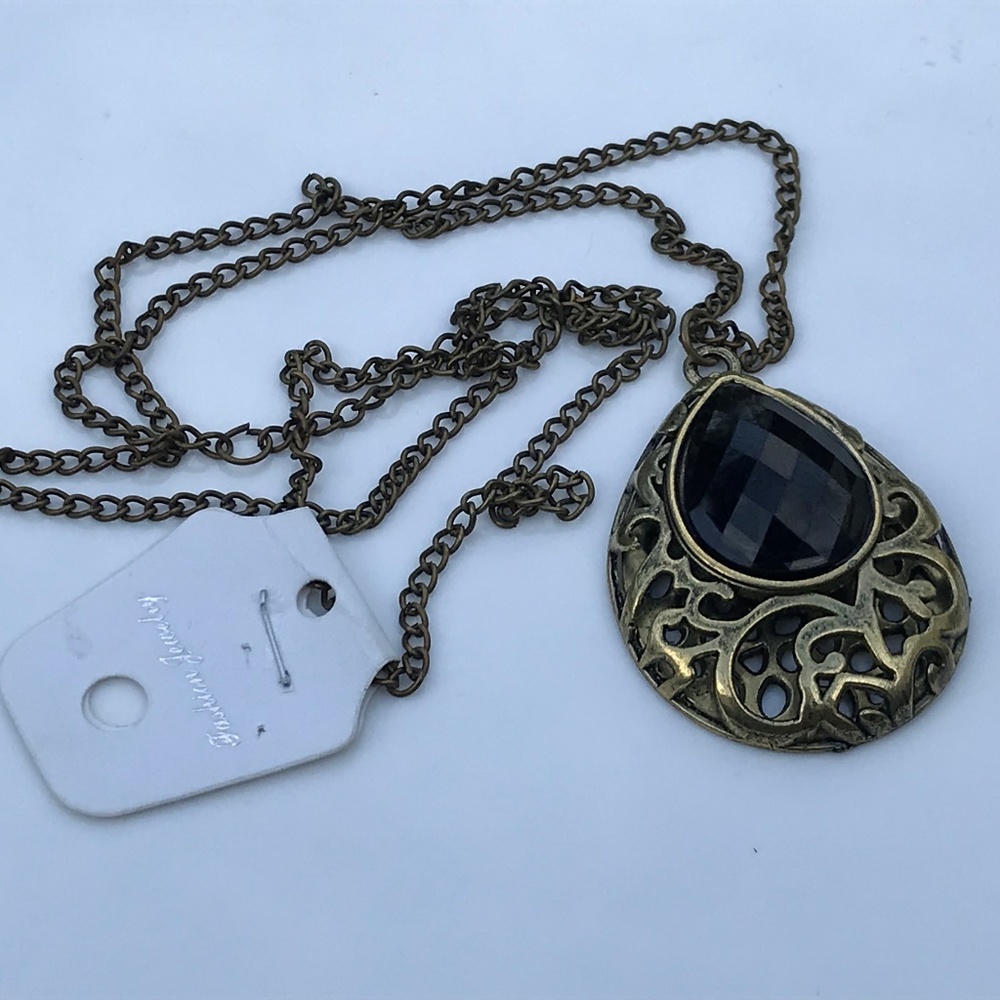Women Necklace Fashion Jewelry Bronze/Black Tone - Picture 4 of 8